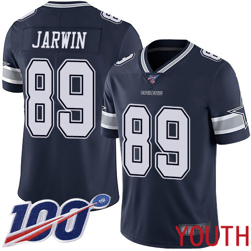 Youth Dallas Cowboys Limited Navy Blue Blake Jarwin Home #89 100th Season Vapor Untouchable NFL Jersey->youth nfl jersey->Youth Jersey